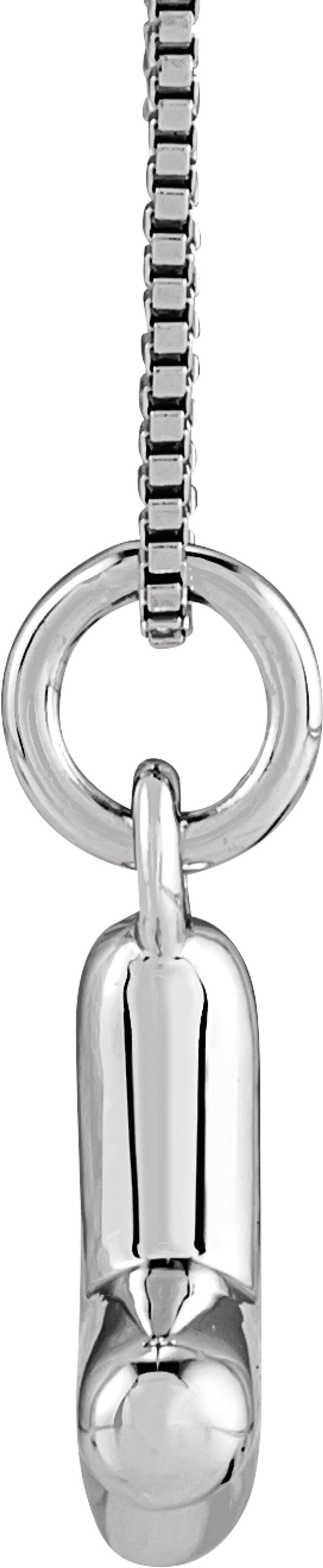 Sterling Silver Bubble Initial Y 18" Necklace