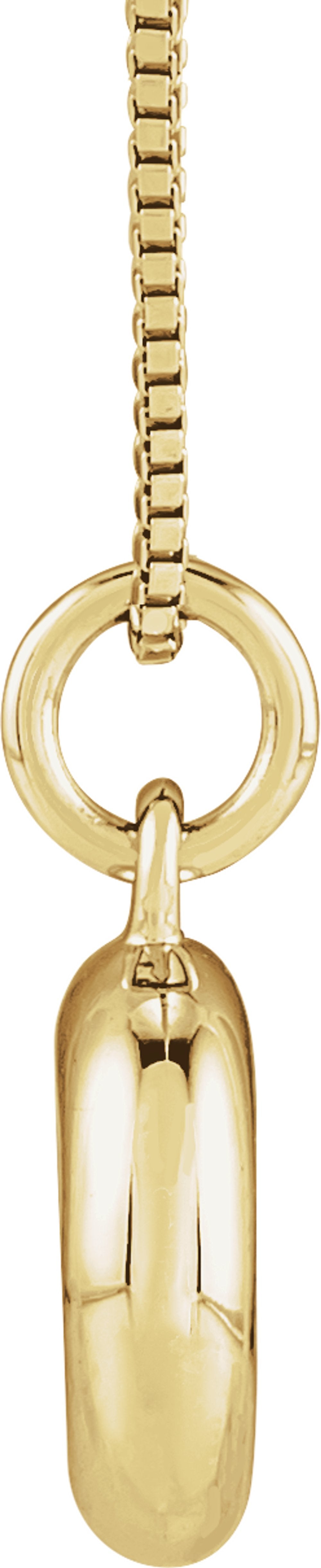 14K Yellow Gold Vermeil Bubble Initial O 18" Necklace