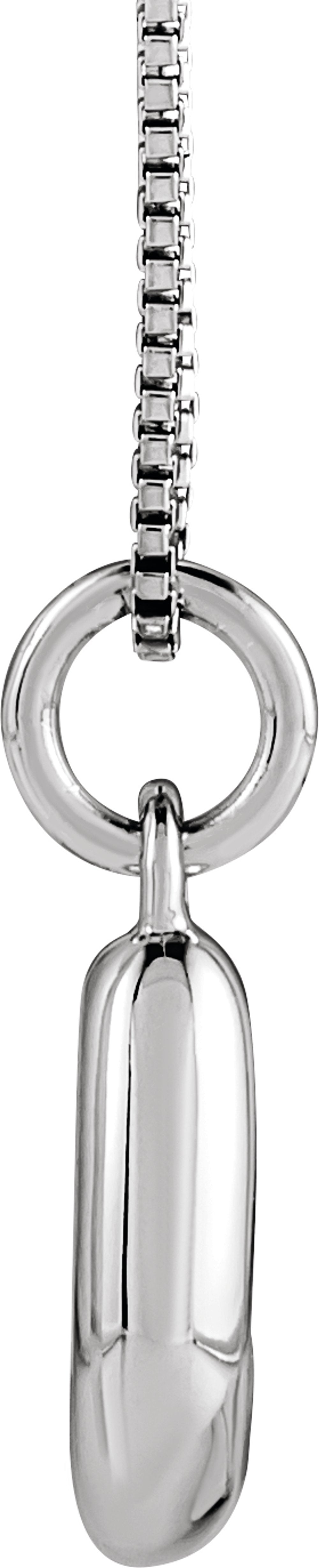 14K White Gold Bubble Initial J 18" Necklace