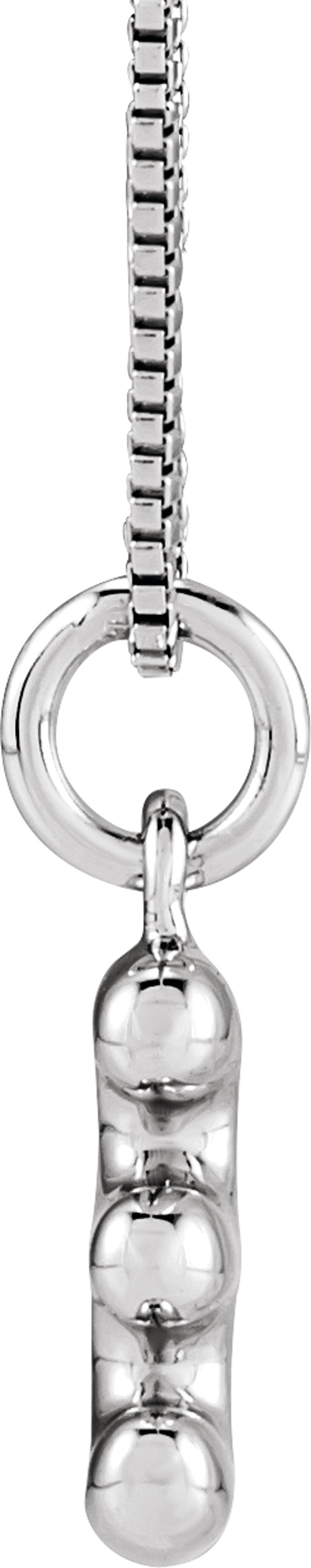 Sterling Silver Bubble Initial E 18" Necklace