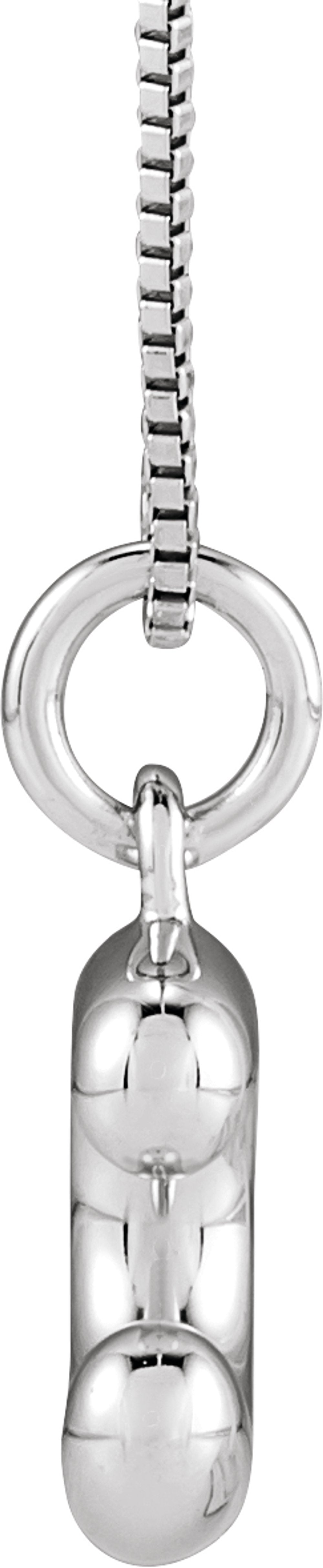 Sterling Silver Bubble Initial C 18" Necklace