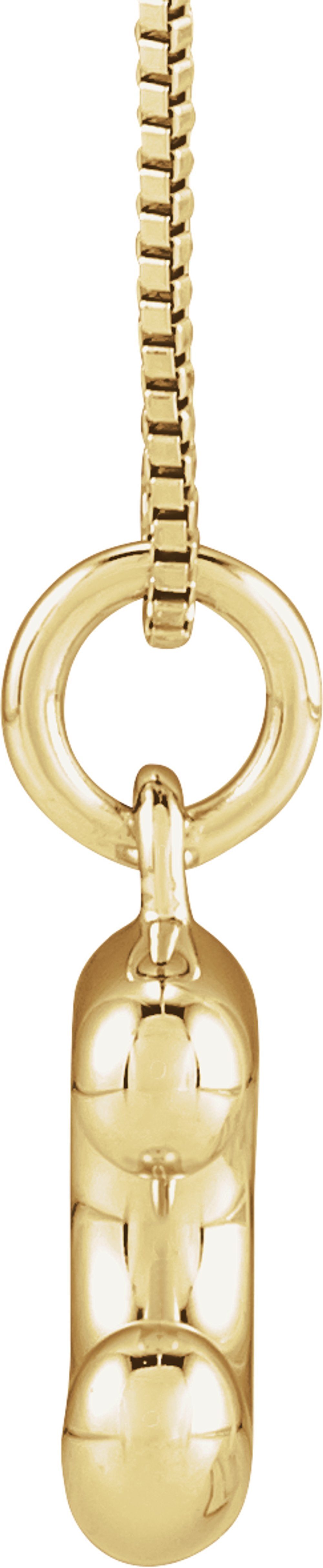 14K Yellow Gold Bubble Initial C 18" Necklace