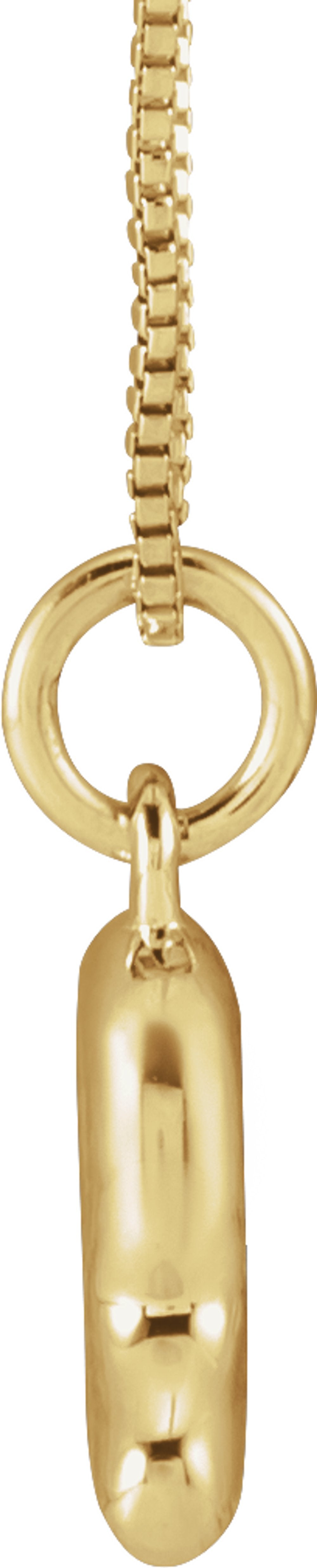 14K Yellow Gold Bubble Initial R 18" Necklace