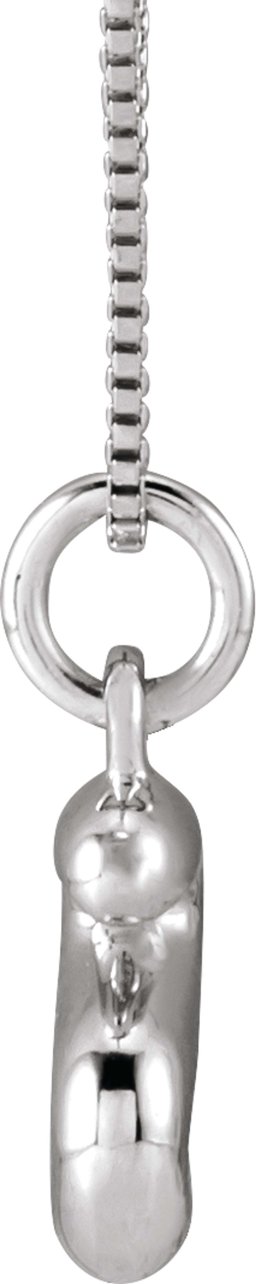 Sterling Silver Bubble Initial S 18" Necklace
