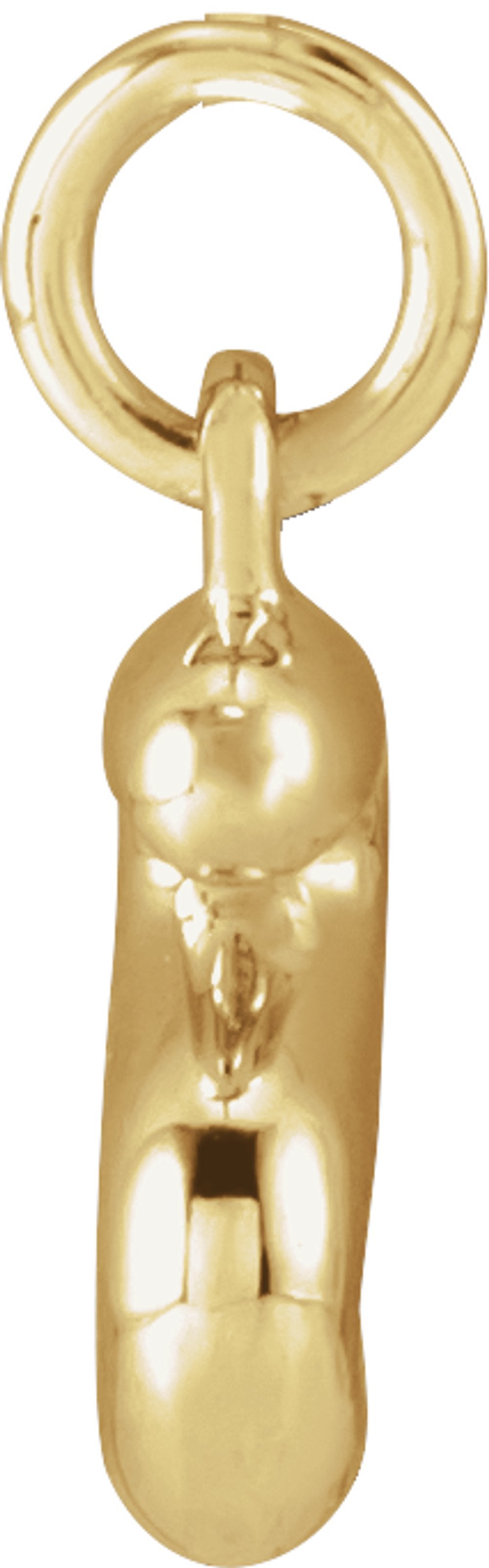 14K Yellow Gold Bubble Initial S Pendant