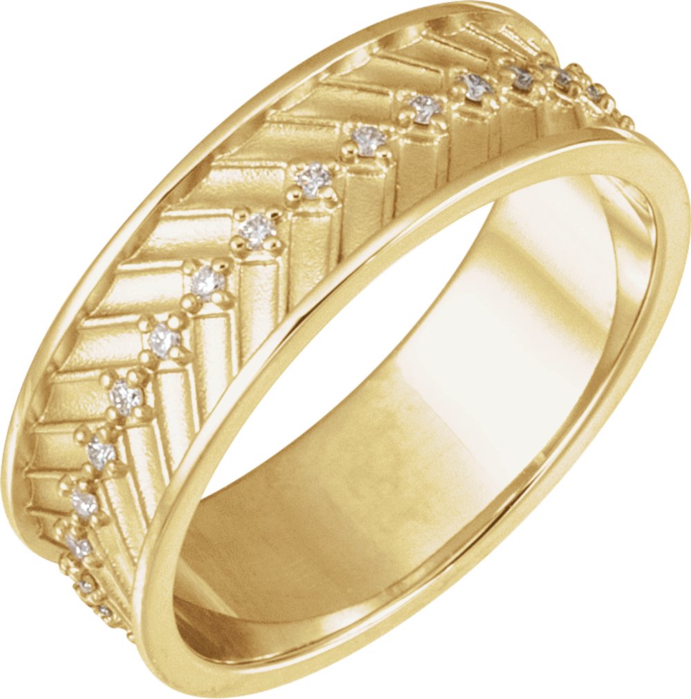 14K Yellow Gold 1/5 CTW Lab-Grown Diamond Band
