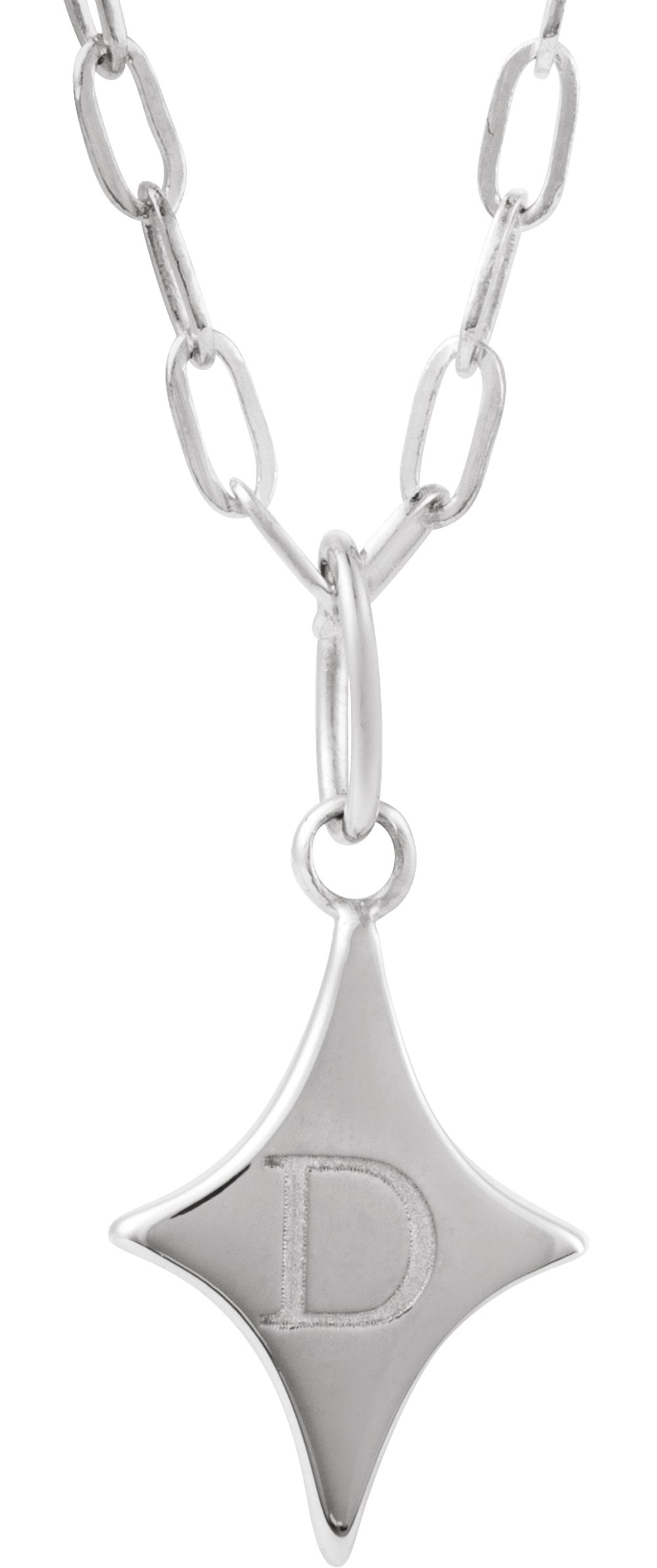Sterling Silver Engravable Star 18" Necklace
