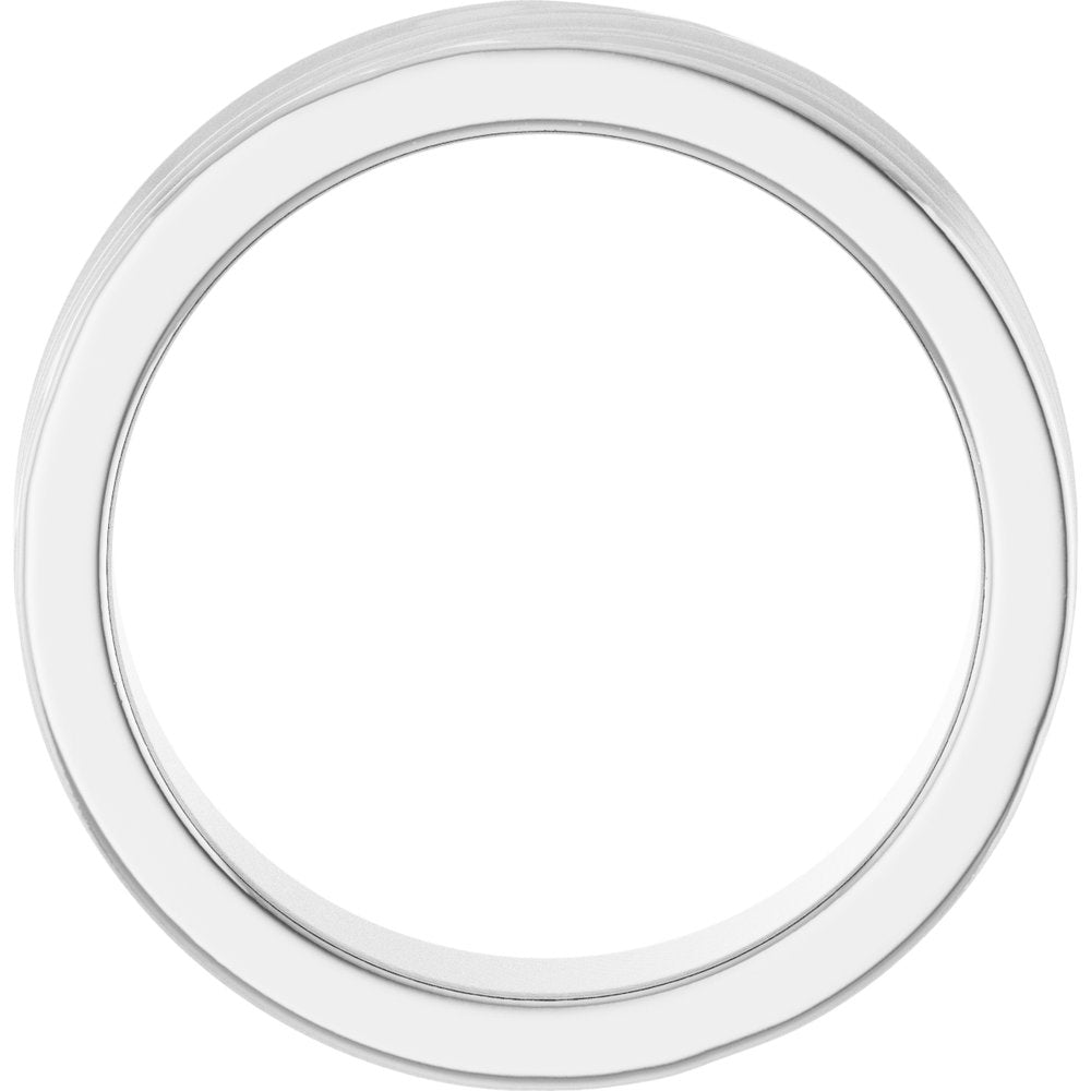 14K White Gold 6 mm Textured Band Size 7