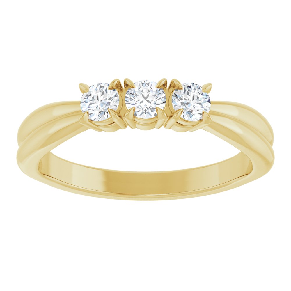 14K Yellow Gold 1/4 CTW Lab-Grown Diamond Three-Stone Anniversary Band