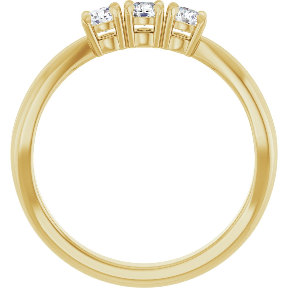 14K Yellow Gold 1/4 CTW Lab-Grown Diamond Three-Stone Anniversary Band