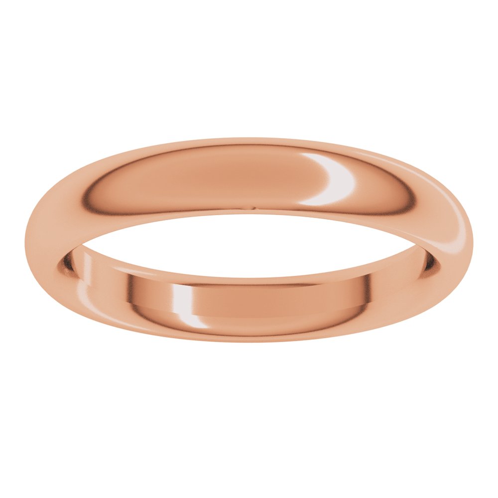 14K Rose Gold 3.5 mm Comfort-Fit Half Round Band Size 10