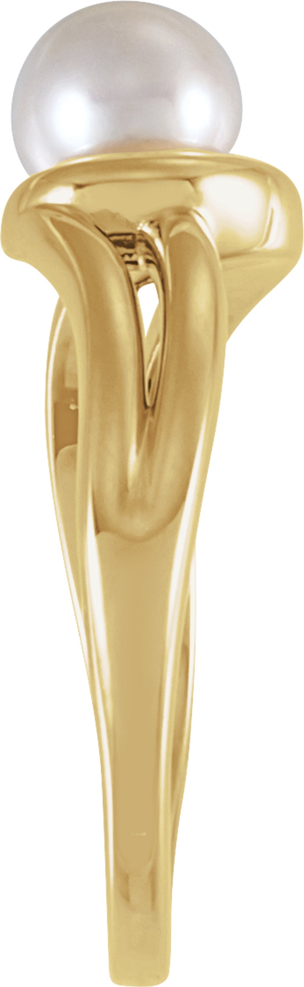 14K Yellow Gold 6 mm Cultured Freshwater Pearl Ring