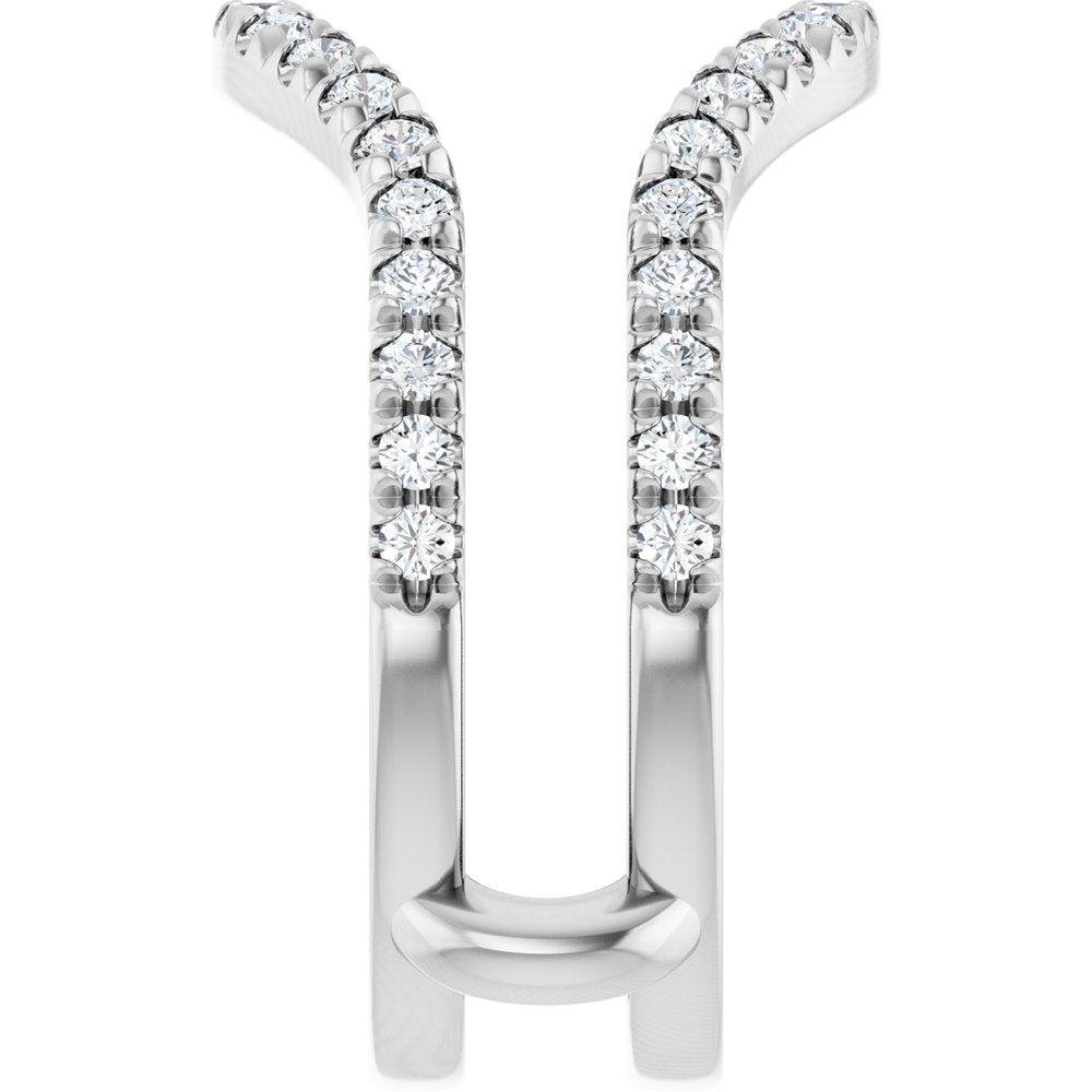 14K White Gold 1/2 CTW Natural Diamond Ring Guard