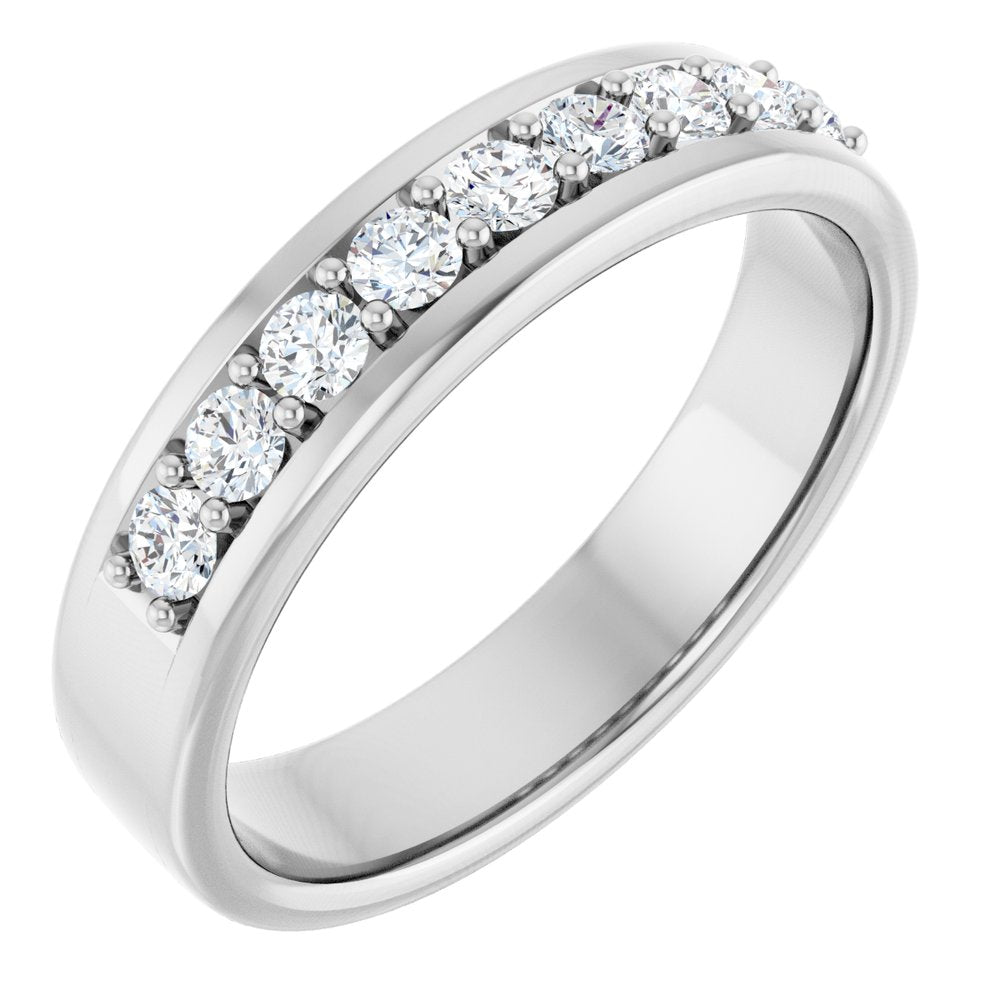 14K White Gold 1/2 CTW Lab-Grown Diamond Flat Band