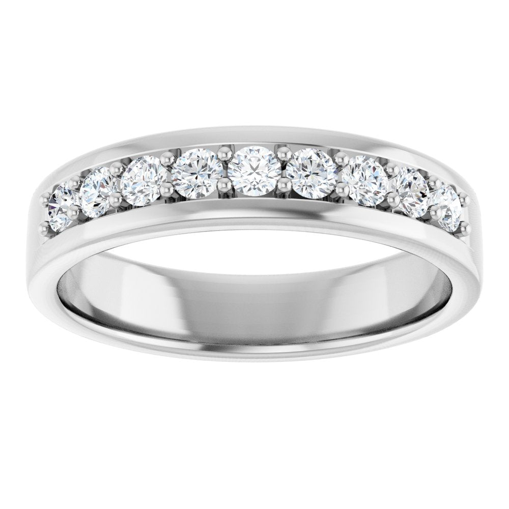 14K White Gold 1/2 CTW Lab-Grown Diamond Flat Band
