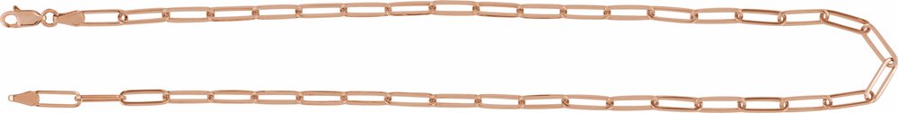 14K Rose Gold 3.85 mm Paperclip-Style 16" Chain