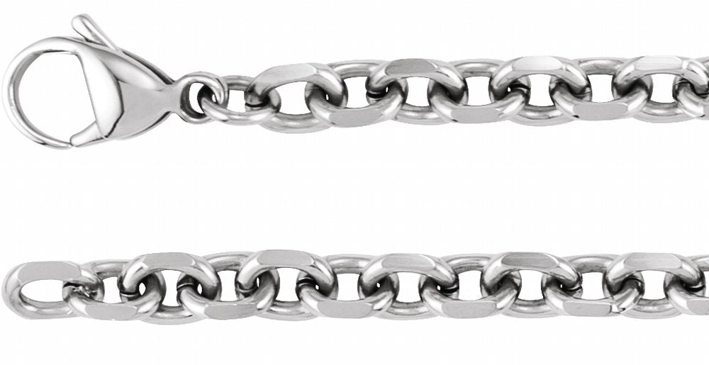 Titanium 5.5 mm Diamond-Cut Cable 18" Chain