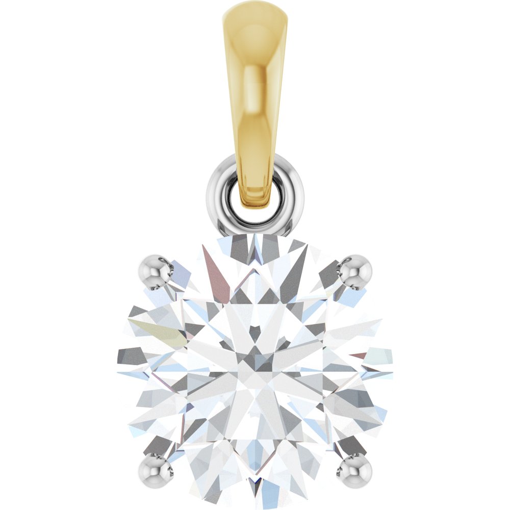 14K White/Yellow Gold 1 CTW Lab-Grown Diamond Pendant
