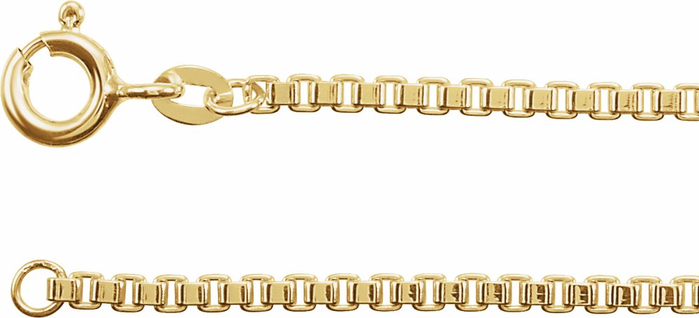 14K Yellow Gold-Filled 2 mm Box 16" Chain