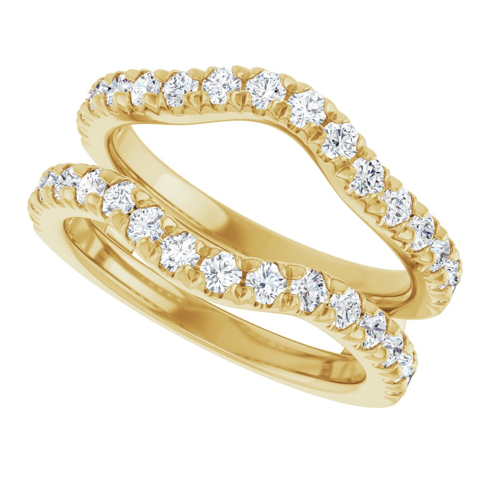14K White Gold 9/10 CTW Lab-Grown Diamond French-Set Ring Guard