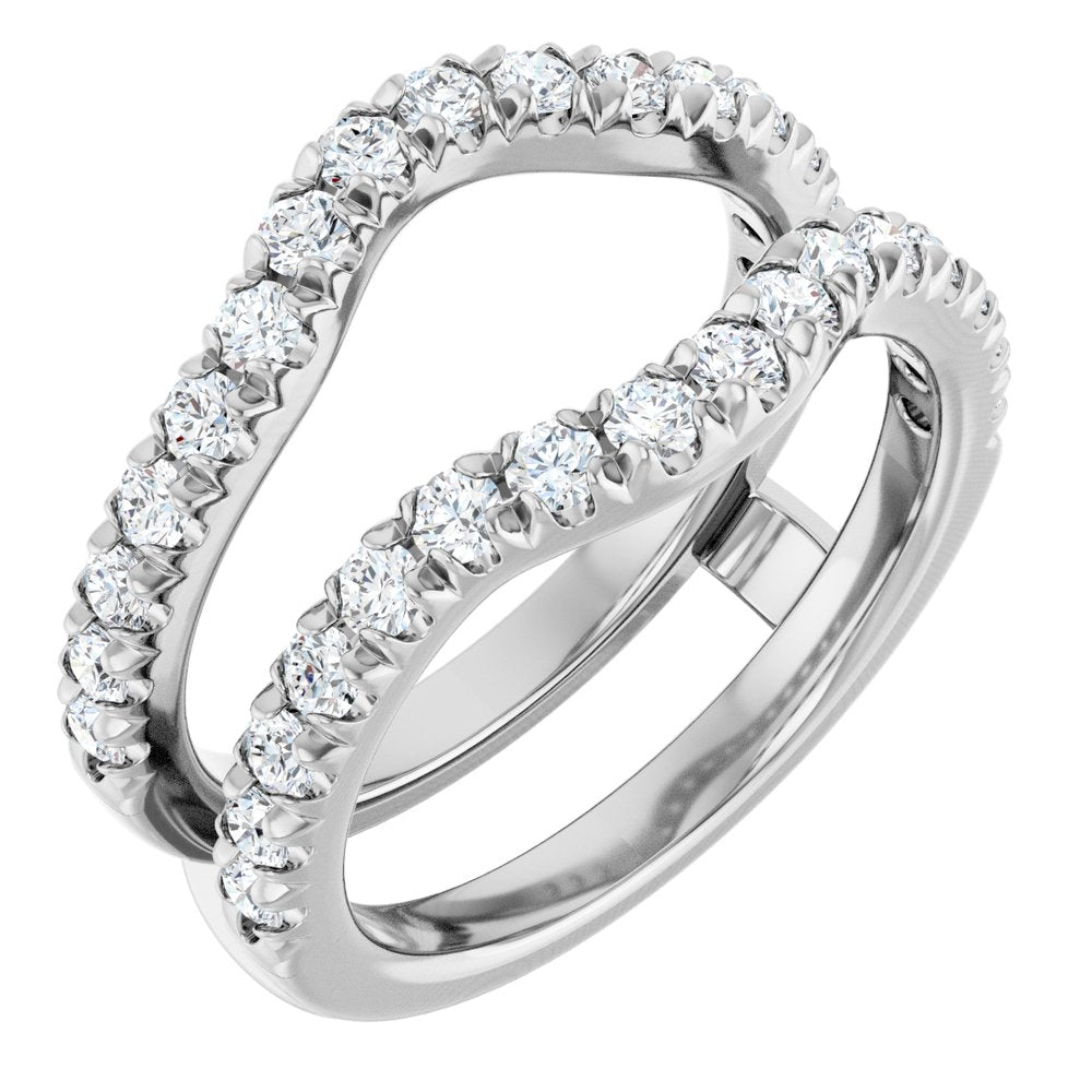 14K White Gold 9/10 CTW Lab-Grown Diamond French-Set Ring Guard