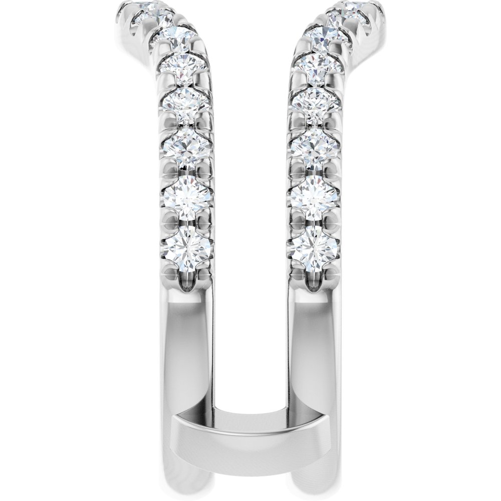 14K White Gold 9/10 CTW Lab-Grown Diamond French-Set Ring Guard
