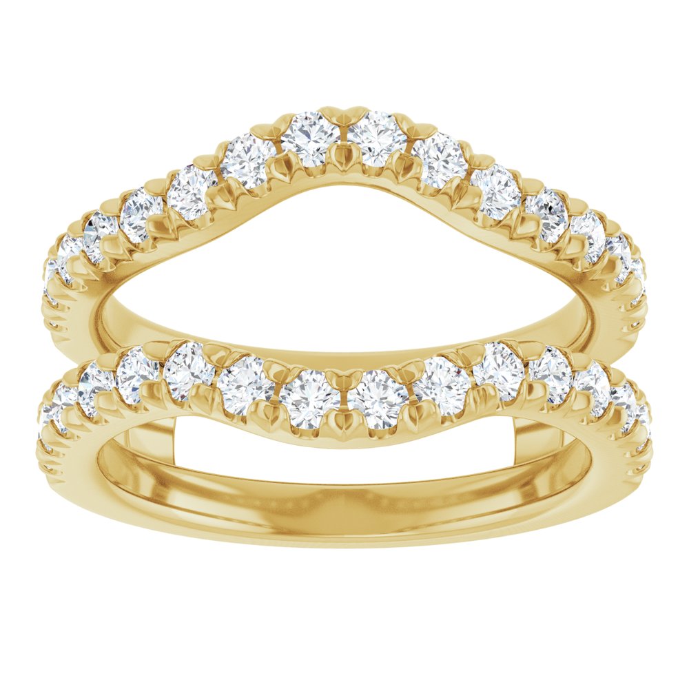 14K Yellow Gold 7/8 CTW Natural Diamond French-Set Ring Guard
