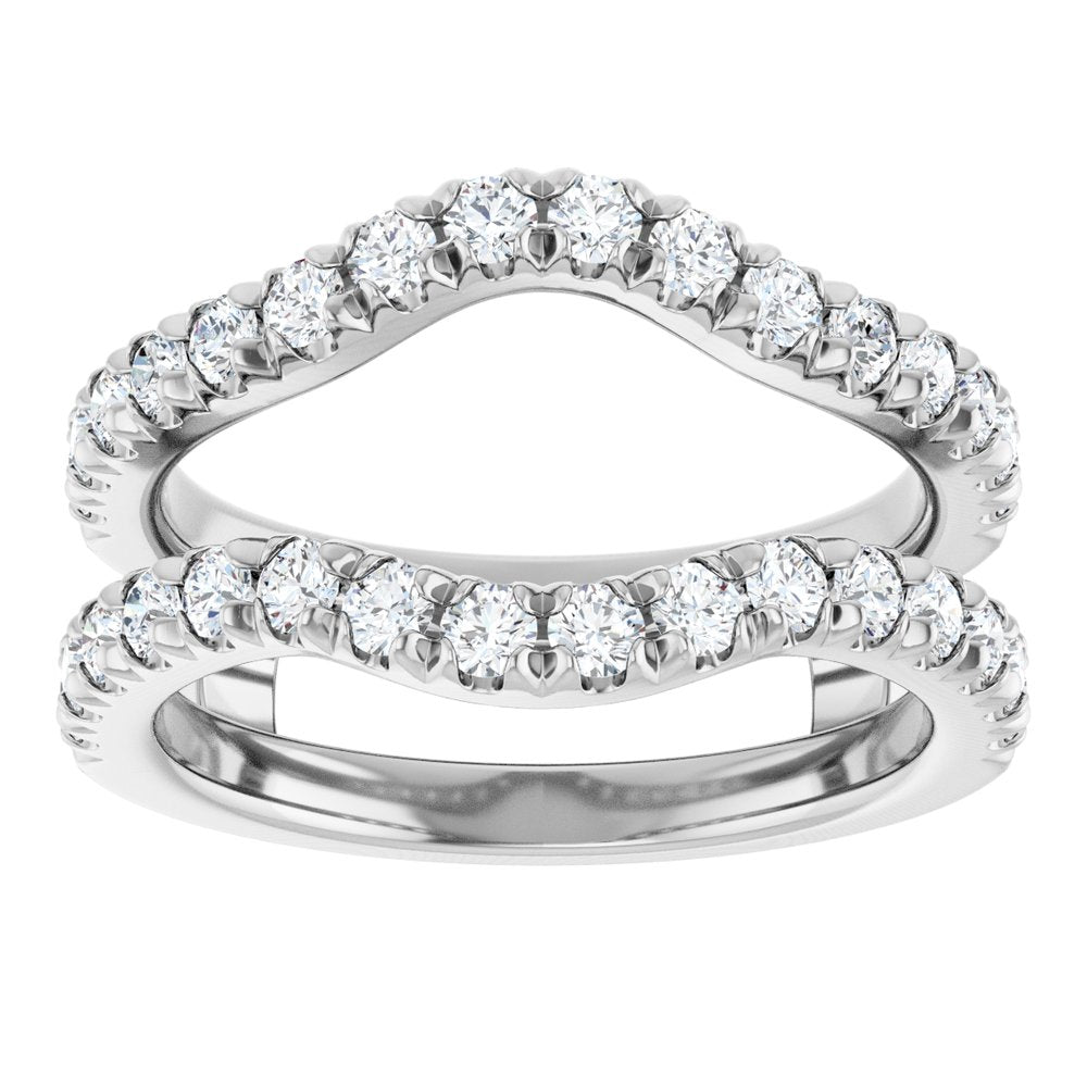 14K White Gold 9/10 CTW Lab-Grown Diamond French-Set Ring Guard