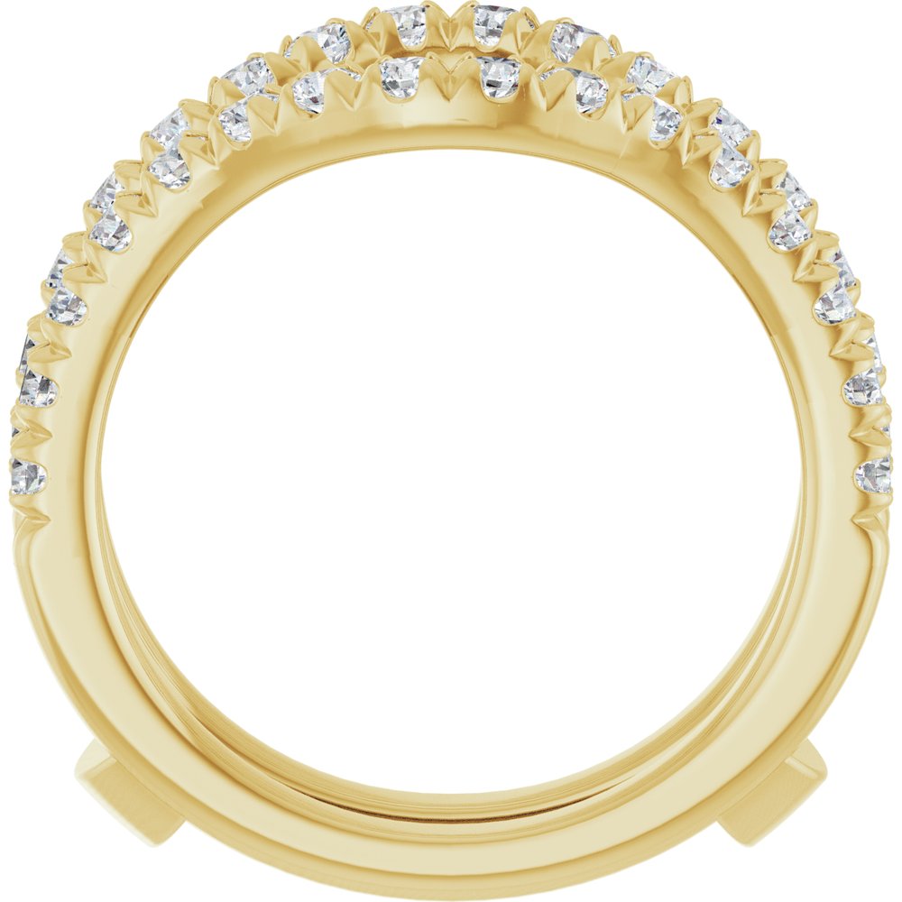 14K Yellow Gold 7/8 CTW Natural Diamond French-Set Ring Guard