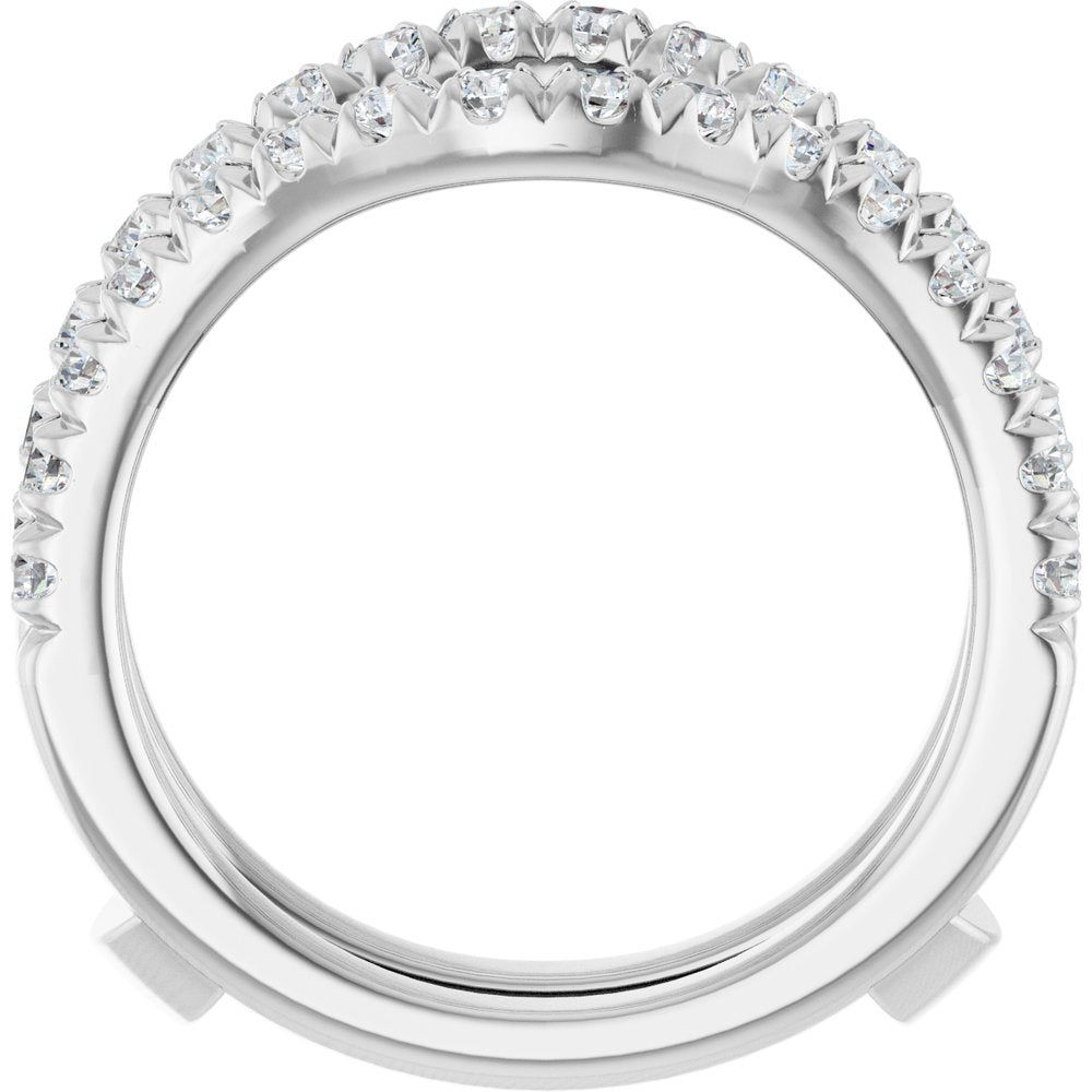 14K White Gold 9/10 CTW Lab-Grown Diamond French-Set Ring Guard