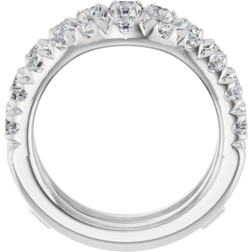14K White Gold 2 CTW Lab-Grown Diamond French-Set Ring Guard