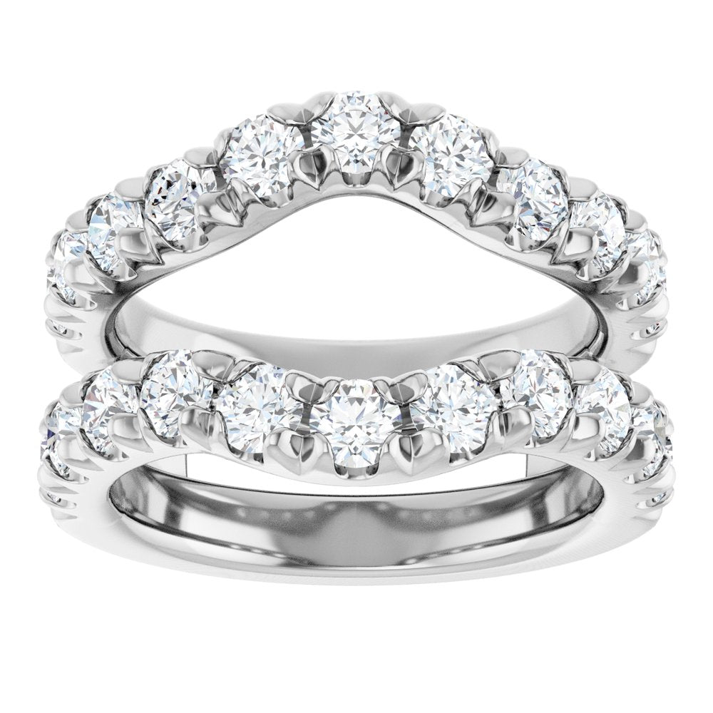 14K White Gold 2 CTW Lab-Grown Diamond French-Set Ring Guard