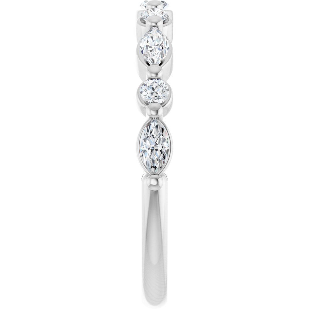 14K White Gold 3/8 CTW Natural Diamond Anniversary Band