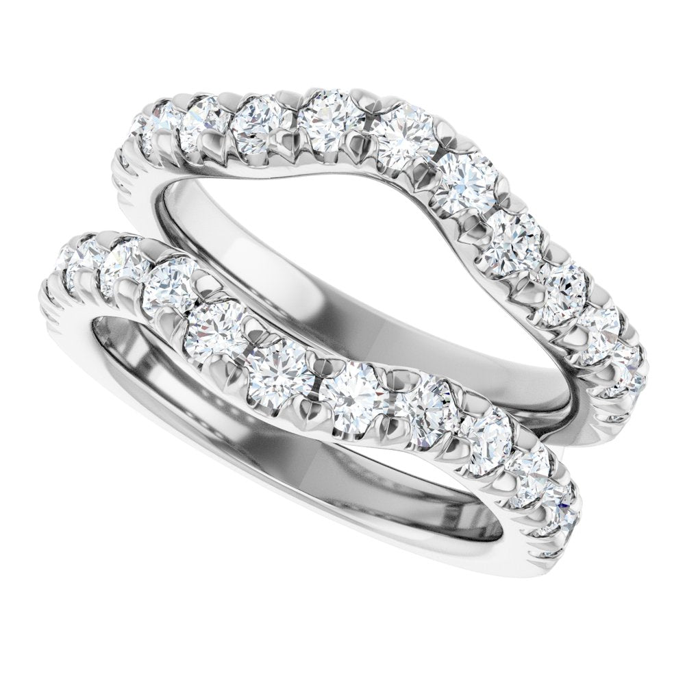 14K White Gold 1 1/2 CTW Natural Diamond French-Set Ring Guard