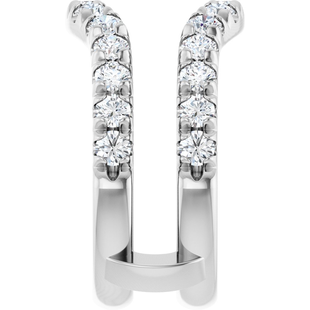 14K White Gold 1 1/2 CTW Natural Diamond French-Set Ring Guard