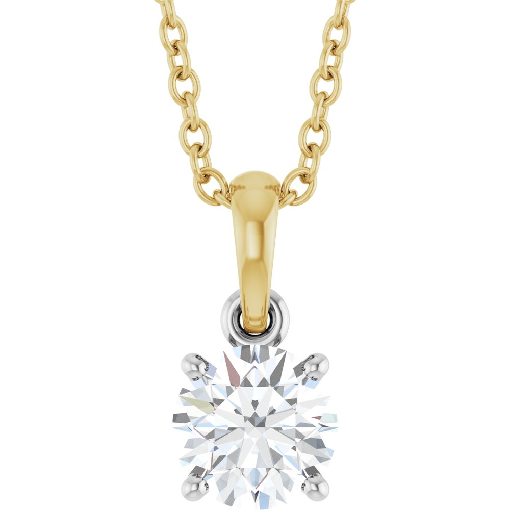 14K White/Yellow Gold 1/2 CTW Lab-Grown Diamond 18" Necklace