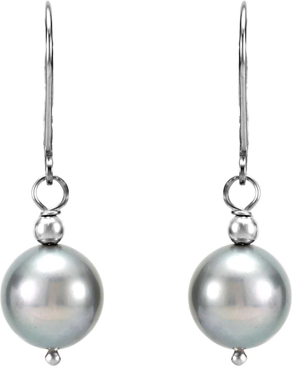 Sterling Silver Cultured Gray Freshwater Pearl Earrings