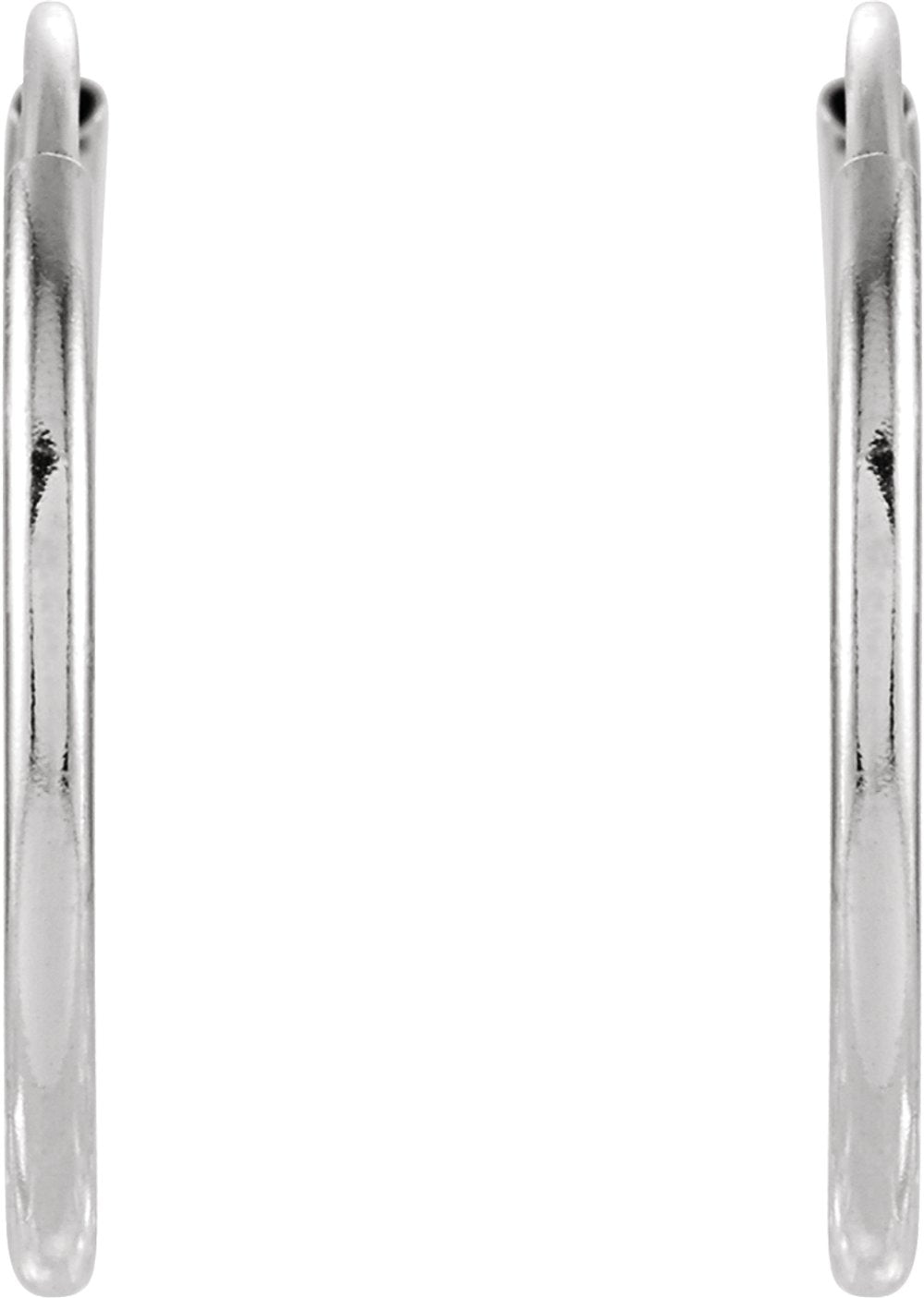 14K White Gold Endless Tube 15 mm Hoop Earring