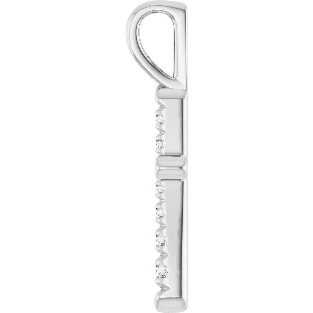 14K White Gold 1/6 CTW Lab-Grown Diamond Cross Pendant