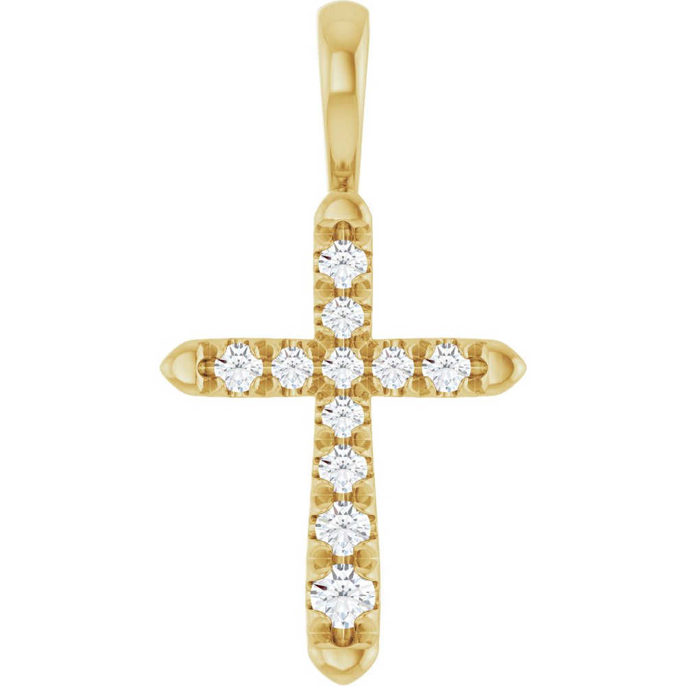 14K Yellow Gold 1/6 CTW Lab-Grown Diamond Cross Pendant