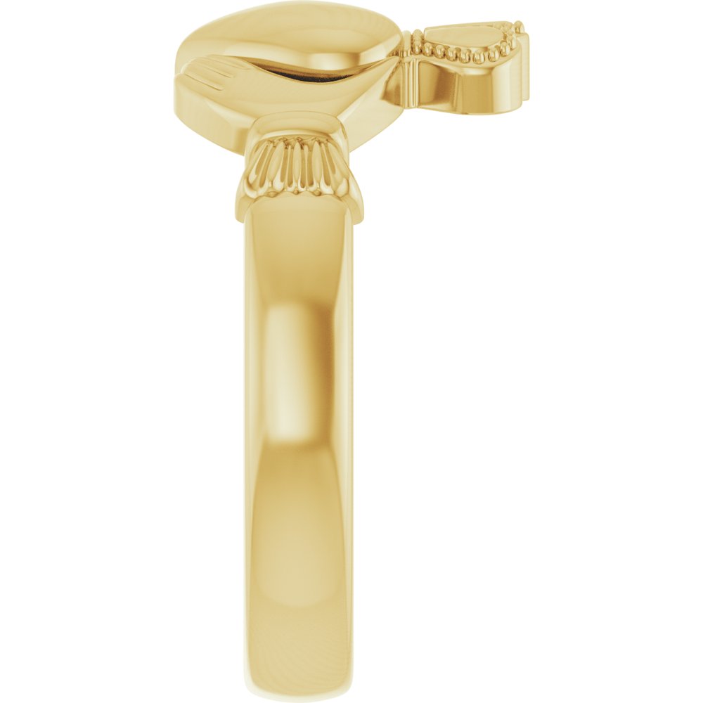 14K Yellow Gold 7.5 mm Claddagh Band Size 7