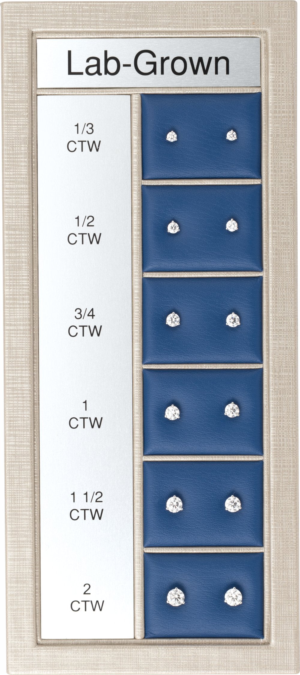 14K White Gold 1/3-2 CTW Lab-Grown Diamond 3-Prong Stud Selling System