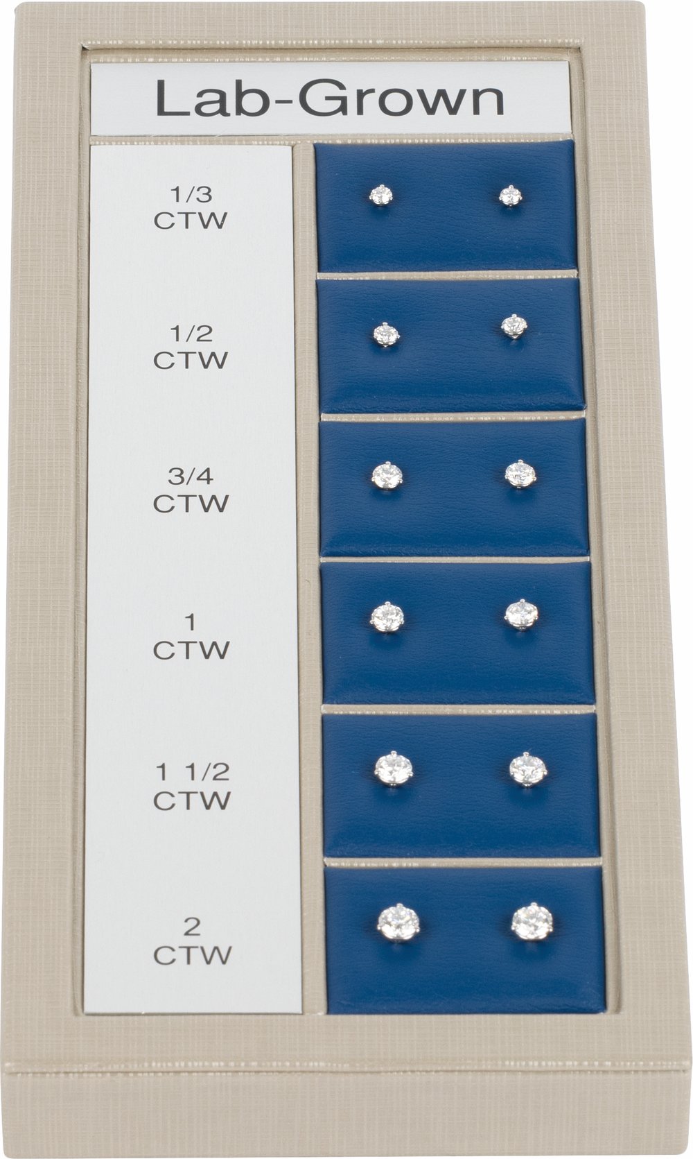 14K White Gold 1/3-2 CTW Lab-Grown Diamond 3-Prong Stud Selling System
