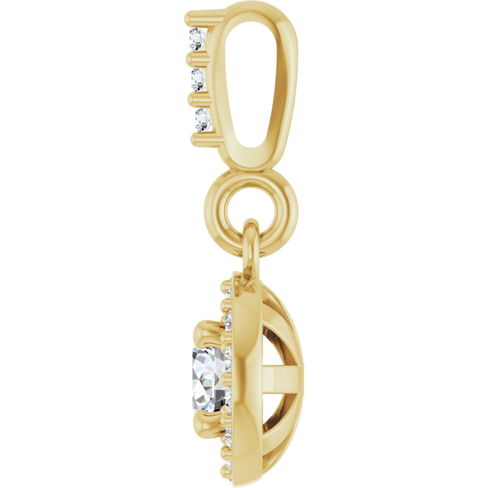 14K Yellow Gold 1/5 CTW Lab-Grown Diamond Halo-Style Pendant