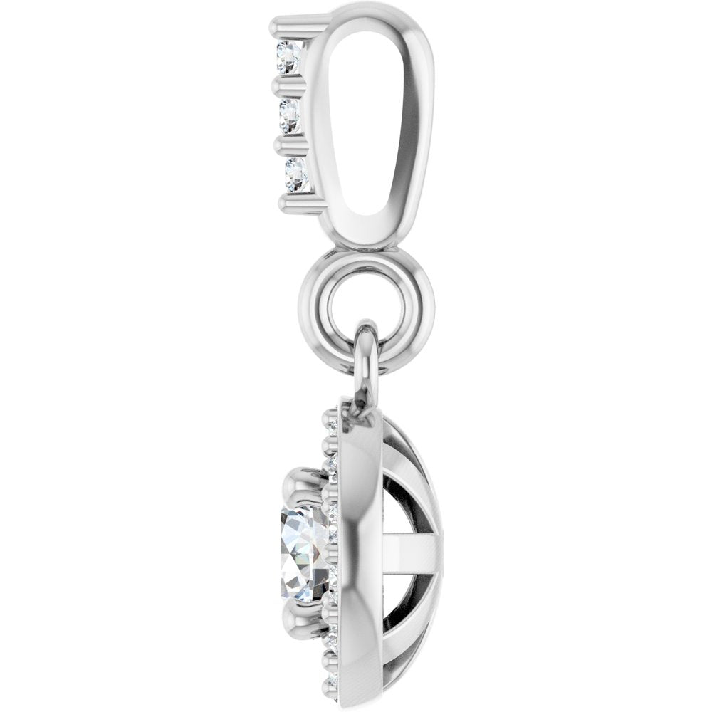 14K White Gold 1/5 CTW Lab-Grown Diamond Halo-Style Pendant