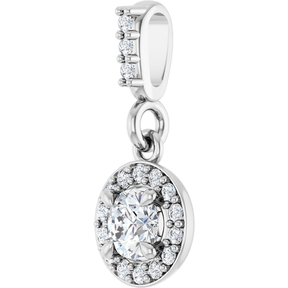 14K White Gold 1/5 CTW Lab-Grown Diamond Halo-Style Pendant