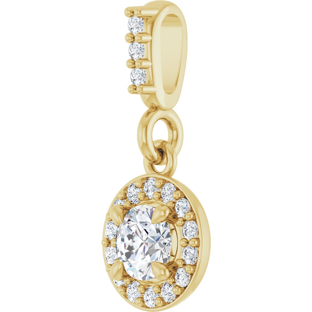 14K Yellow Gold 1/5 CTW Lab-Grown Diamond Halo-Style Pendant