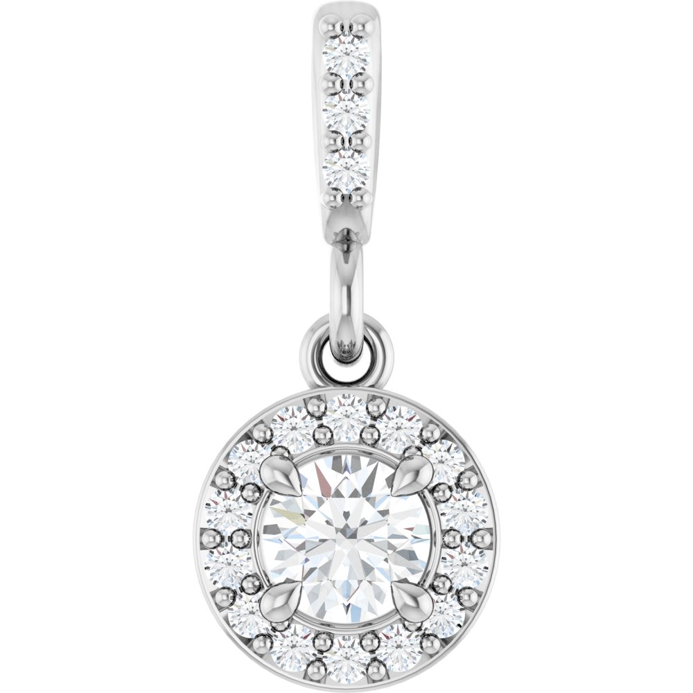 14K White Gold 1/5 CTW Lab-Grown Diamond Halo-Style Pendant