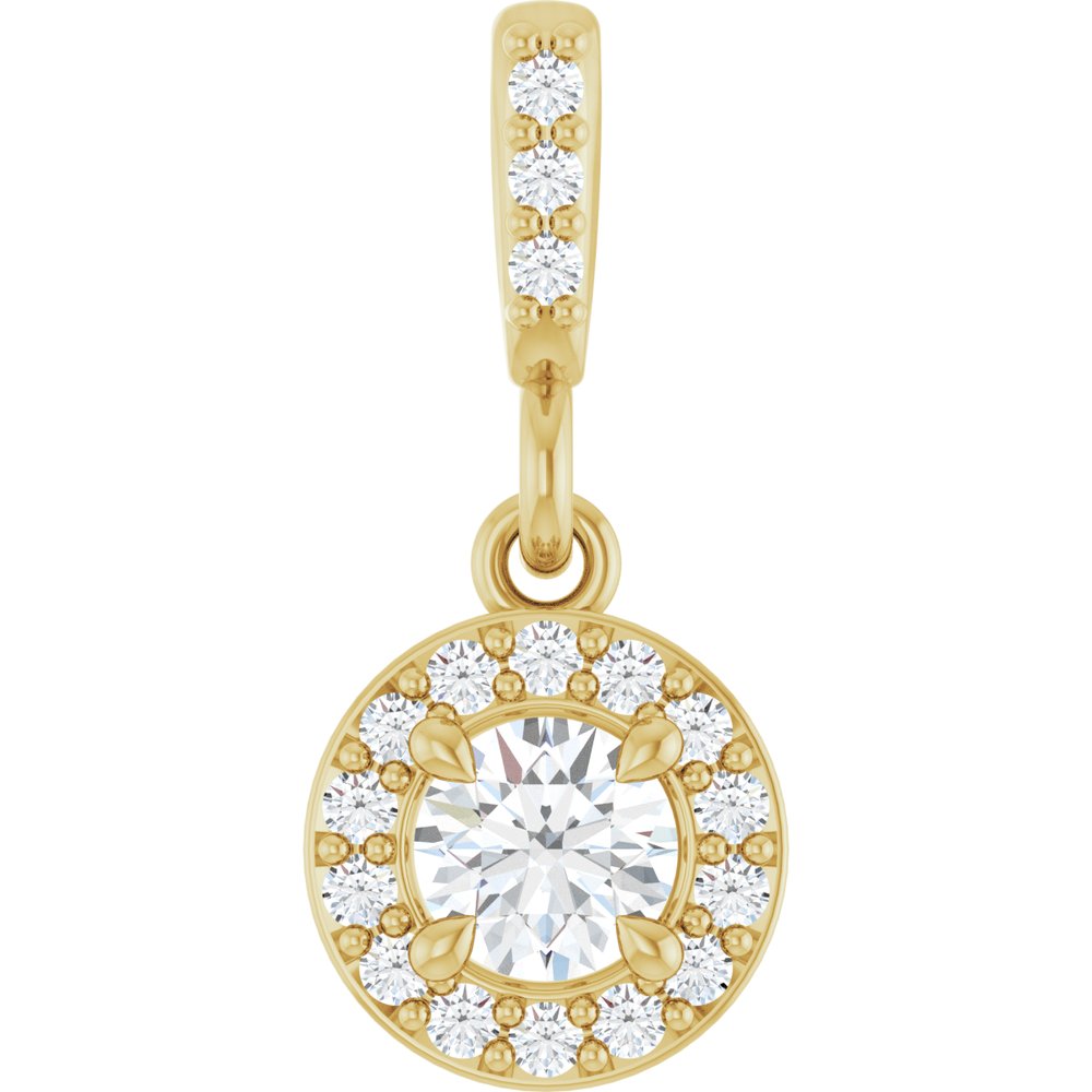14K Yellow Gold 1/5 CTW Lab-Grown Diamond Halo-Style Pendant