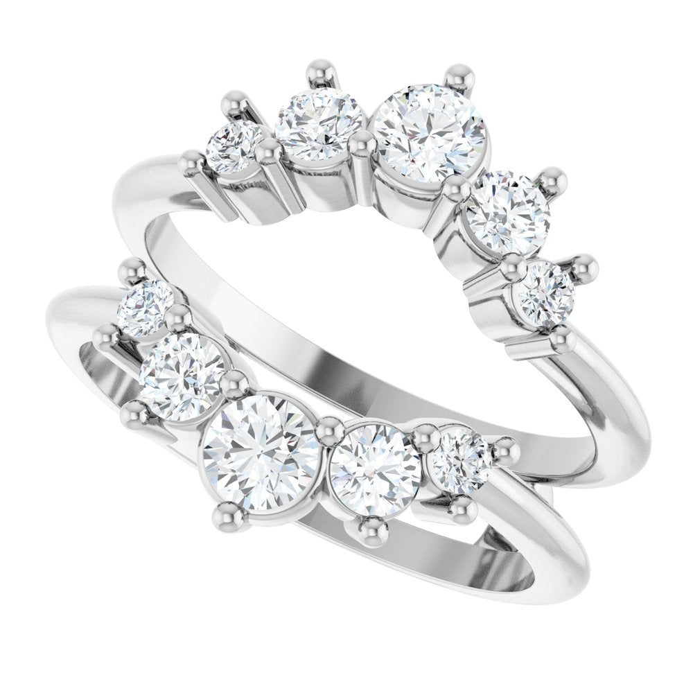 14K White Gold 3/4 CTW Lab-Grown Diamond Ring Guard